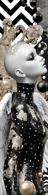 Free angel bookmark featuring disco angel with no hair